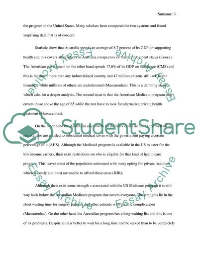 An Analysis of the US and Australian Health Insurance Programs