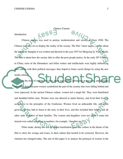 The Portrayal of Women in Chinese Cinema in the Early 20th Century: Street Angles Film