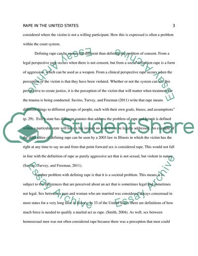 Rape in the United States Legal System