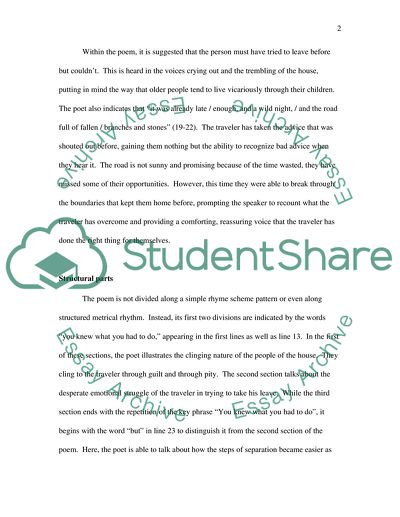 Analyzing a Poem: The Journey by Mary Oliver