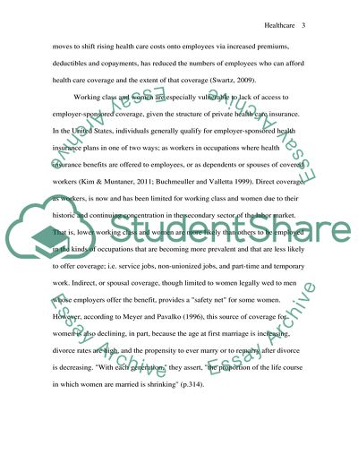 Lack of Health Care for the Working Class