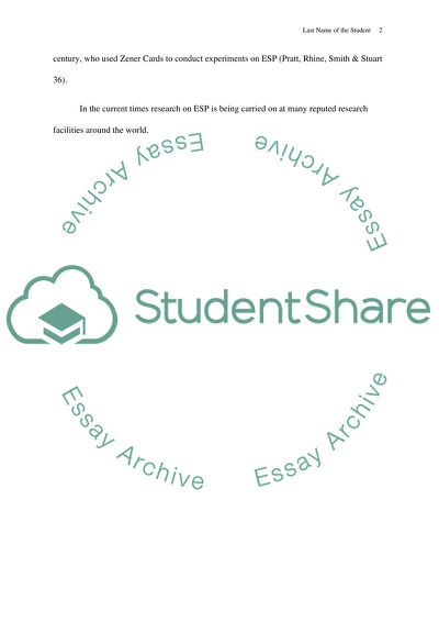 Psychology and Extra-Sensory Perception