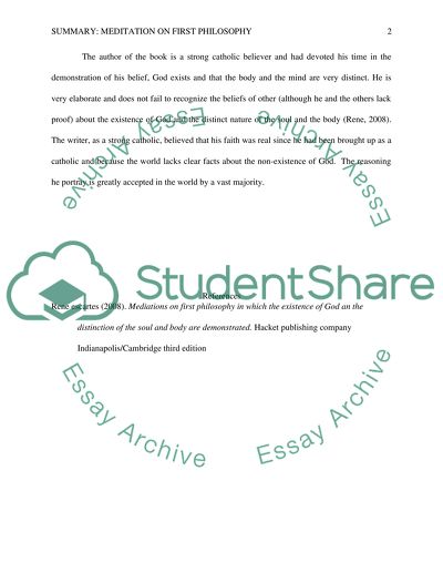 Meditation on First Philosophy by Rene Descartes