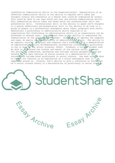 Effective Communication Skills in the Organization