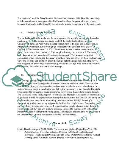 Voting Behavior Associations Among Latino Voters