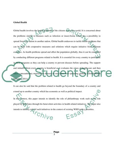 Philathropy in Global Healthcare