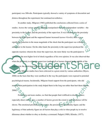 Obedience, Social Perception and Social Relations