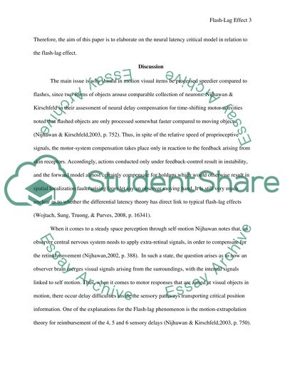 Neural Latency, Critical Approach in Relation to Flash-Lag Effect