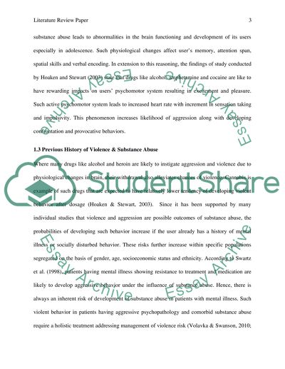 Relationship between Violent Behavior and Substance Abuse