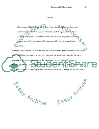 The Current Citibank Status