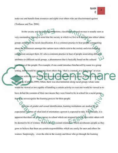 Reflect on readings related to race/racism and/or gender and sexual identity