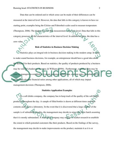 Statistics in Business