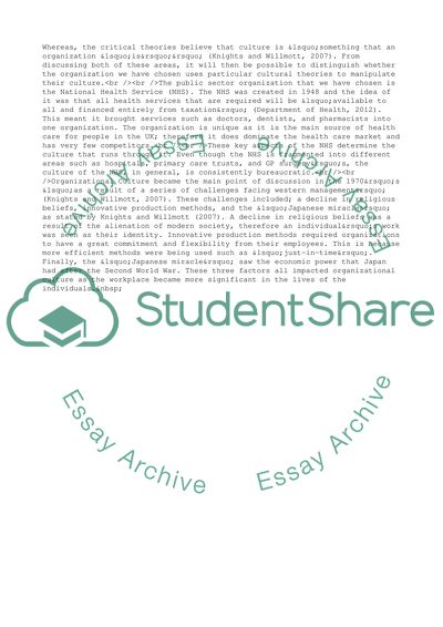 To What Extent Is It Possible to Manage Organizational Culture