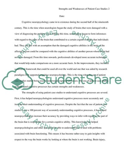 Patient Case Studies in Understanding Cognitive Processes