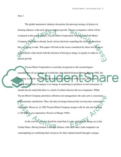 Investment Alternative Benchmarking for Bernard Lester