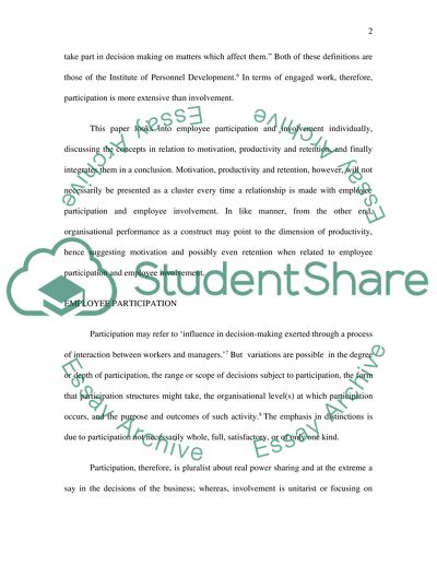 Managing involvement and participation