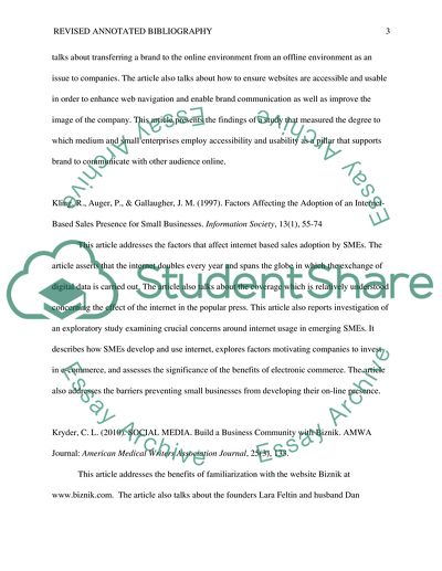 Revised Annotated bibliography