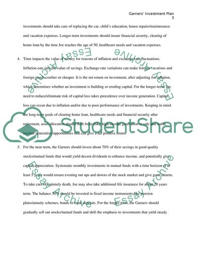 Interpret the components of an investment plan
