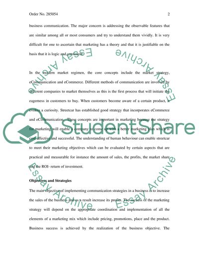 Marketing Communication at Streetcar Company