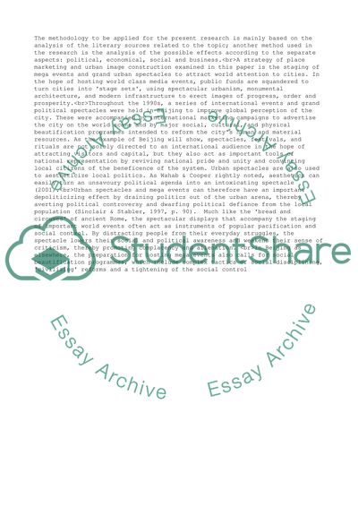 Effects of 2008 Beijing Olympic Tourism