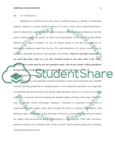 Conventions of academic writing