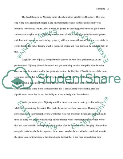 Vaslav Nijinsky - Pioneer in Ballet Dancing