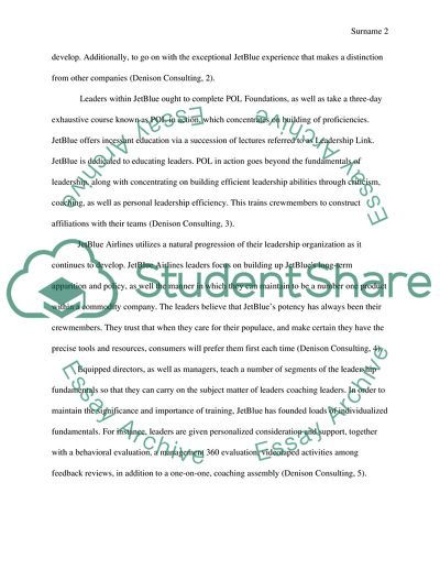 Leadership on Jet Blue airlines