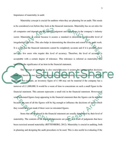 Materiality in Auditing