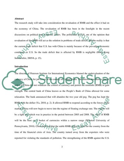 The Effect Of RMB Revalue To The Economy Of China