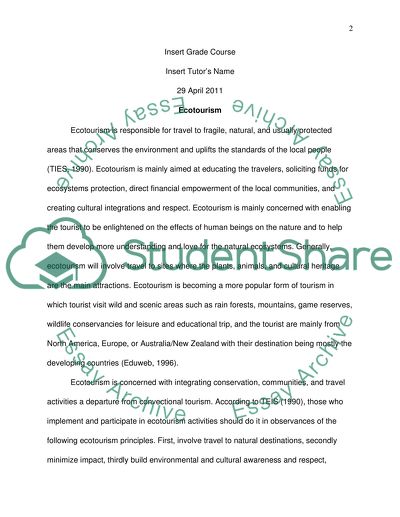 Cultural tourism, ecotourism, sport tourism, and other emerging types of tourism