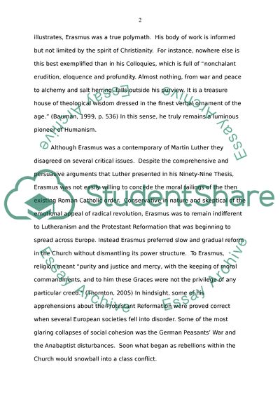 Desiderius Erasmus: A Brief Biographical Sketch