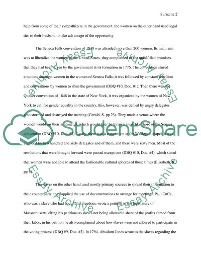 Compare and contrast the experiences of African Americans with those of women between 1800 and 1865