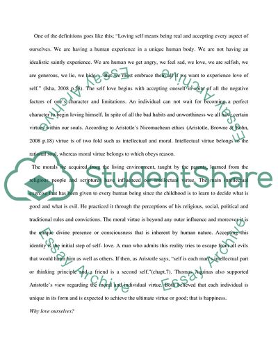 Self-love; do you have to love yourself in order to love others