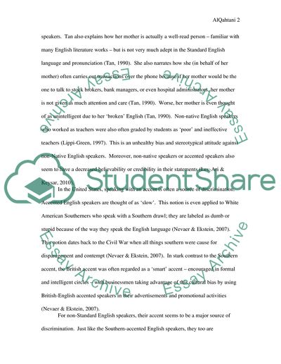 Challenges of Non-Standard English Speakers within US Culture