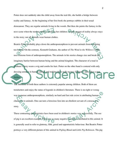 Anthropomorphism in the Work of Beatrix Potter