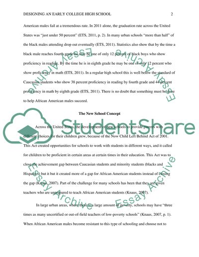 Designing an Early College High School for African American Males