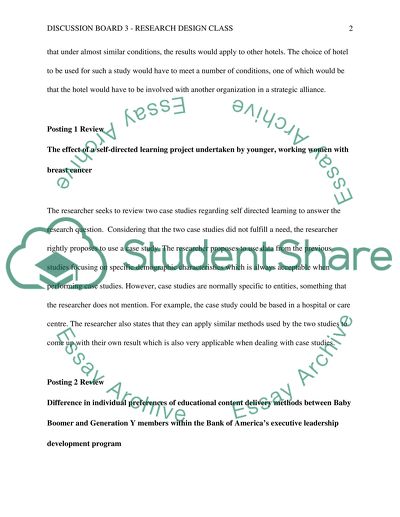 Discussion board 3 - Research Design Class