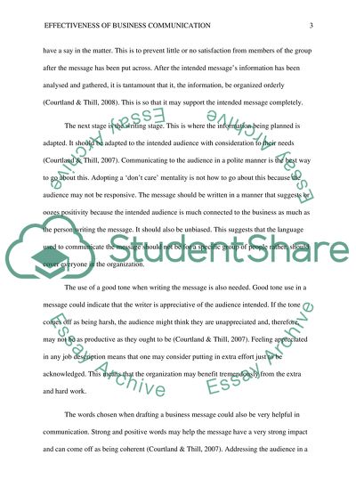 Effectiveness of Business Communication