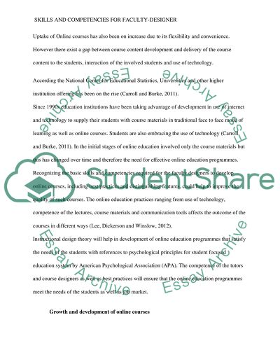 Instructional Development Skills and Competencies