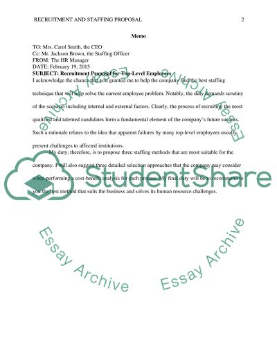 Recruitment and Staffing Proposal