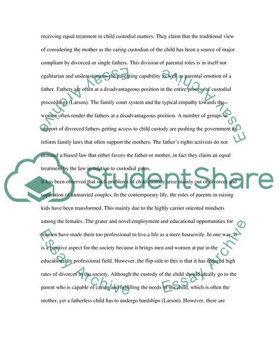 Development of Fathers Rights in the 21st Century