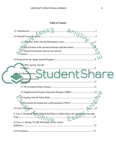 Aircraft Structural Design: Ageing Aircraft Program