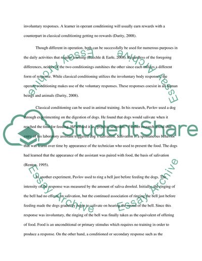 The Character and Prerequisites of Conditioning