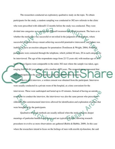 Qualitative Research on Erectile Dysfunction