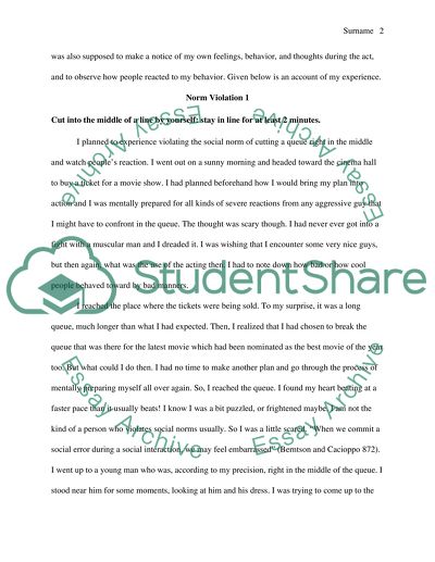 Violation of the unwritten rules of appropriate social behavior