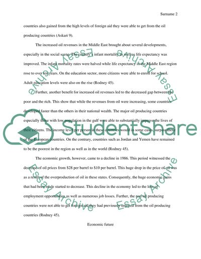 Economic Development Middle East and South Asia