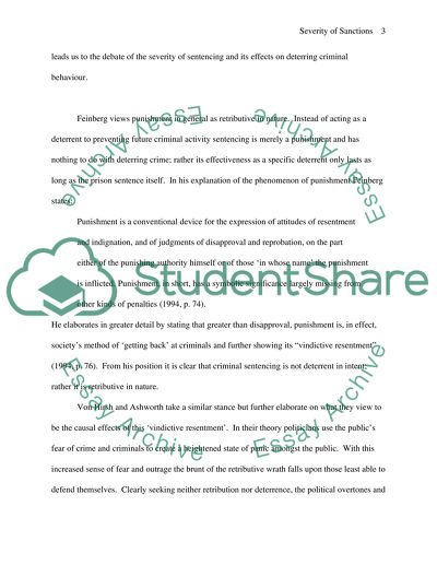 Severity of Sanctions and Its Implications on Deterring Criminal Behaviour