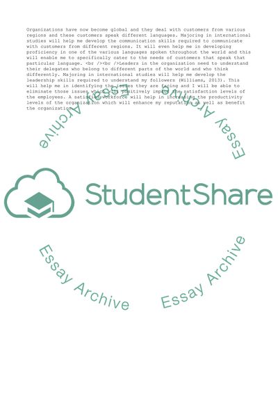 Purpose Of Majoring In International Studies