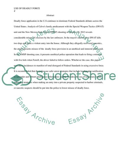 Use of Deadly Force Criminal Justice