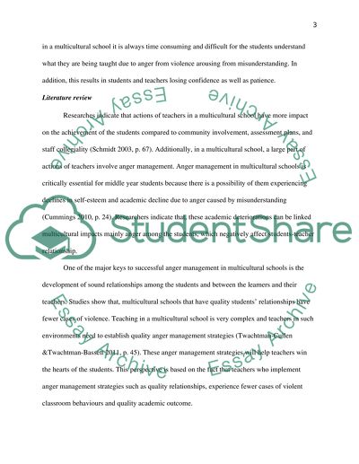 Handling Students with Anger Management in Multicultural School